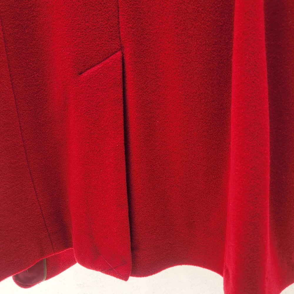 Scarcely-worn red wool winter coat by Fleet Street - Picture 5 of 6